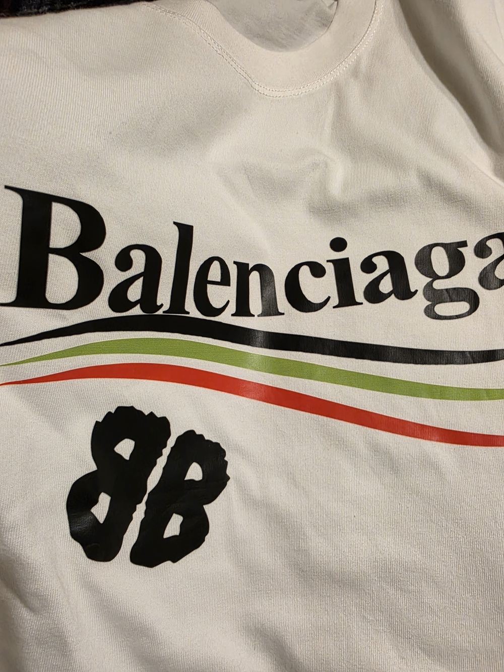 Balenciaga White Graphic Logo Short-Sleeve T-Shirt - Picture 7 of 9